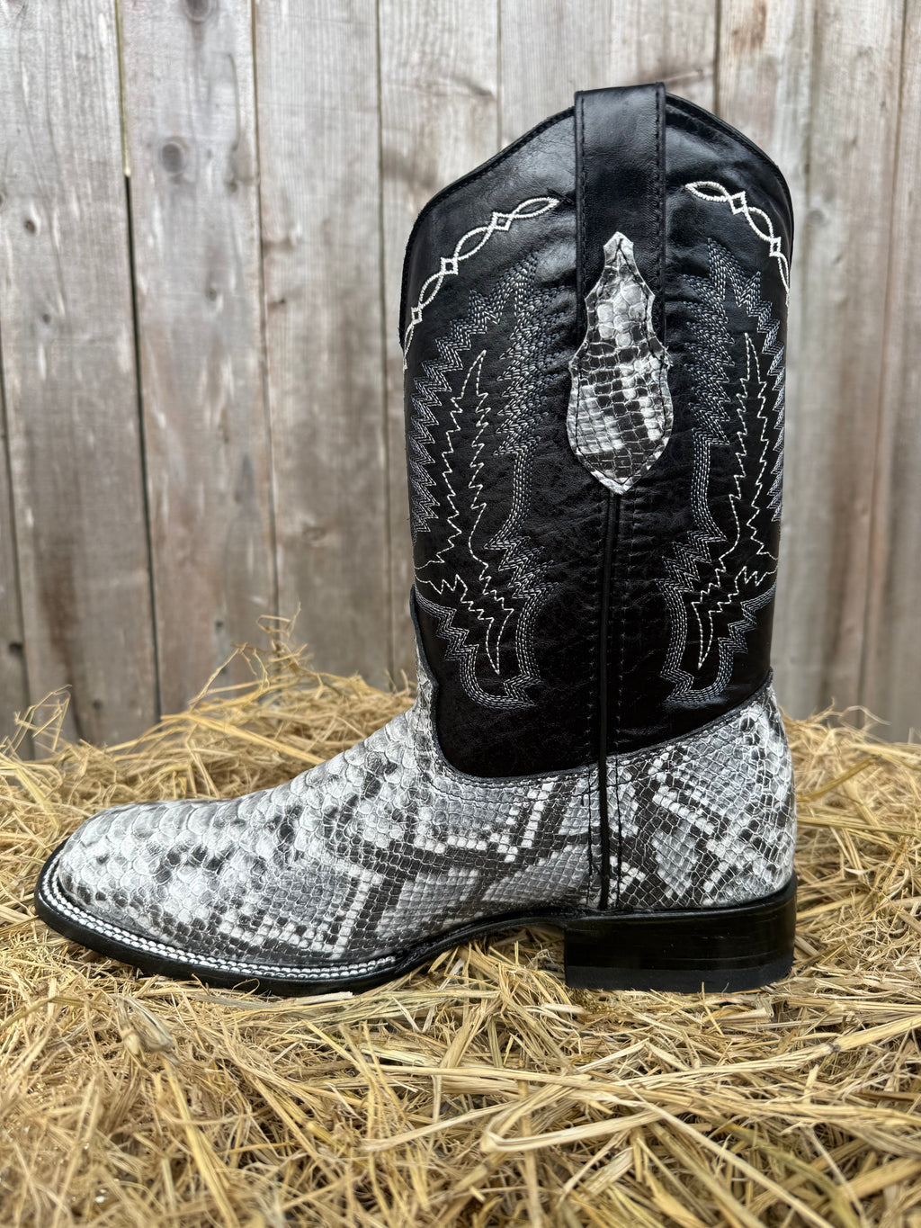 Chaparral Men's Python Print Square Toe Western Boots