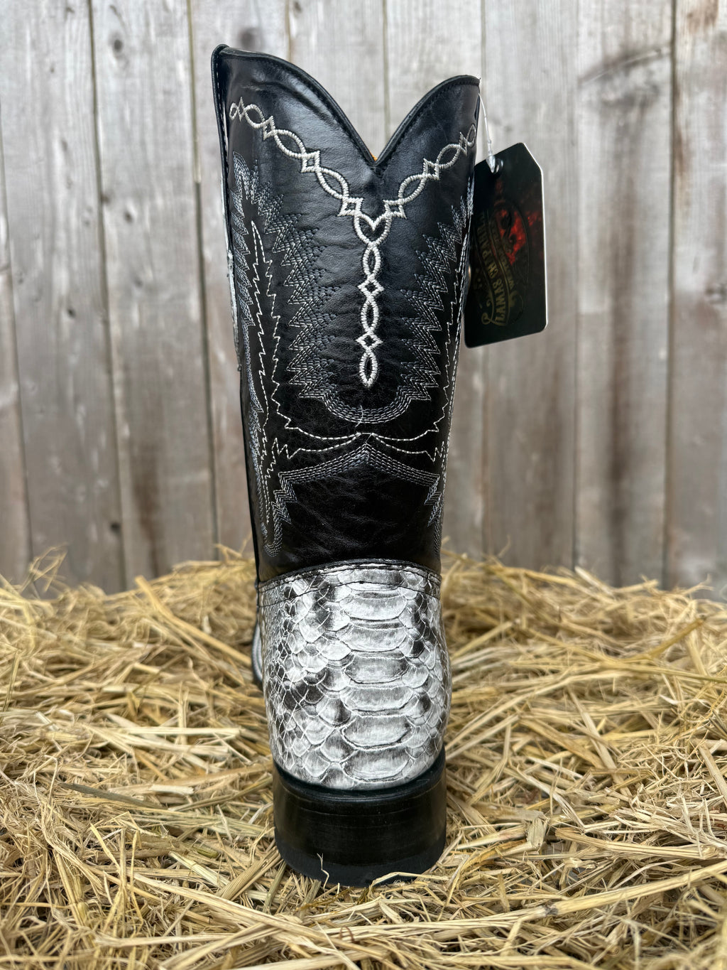 Chaparral Men's Python Print Square Toe Western Boots