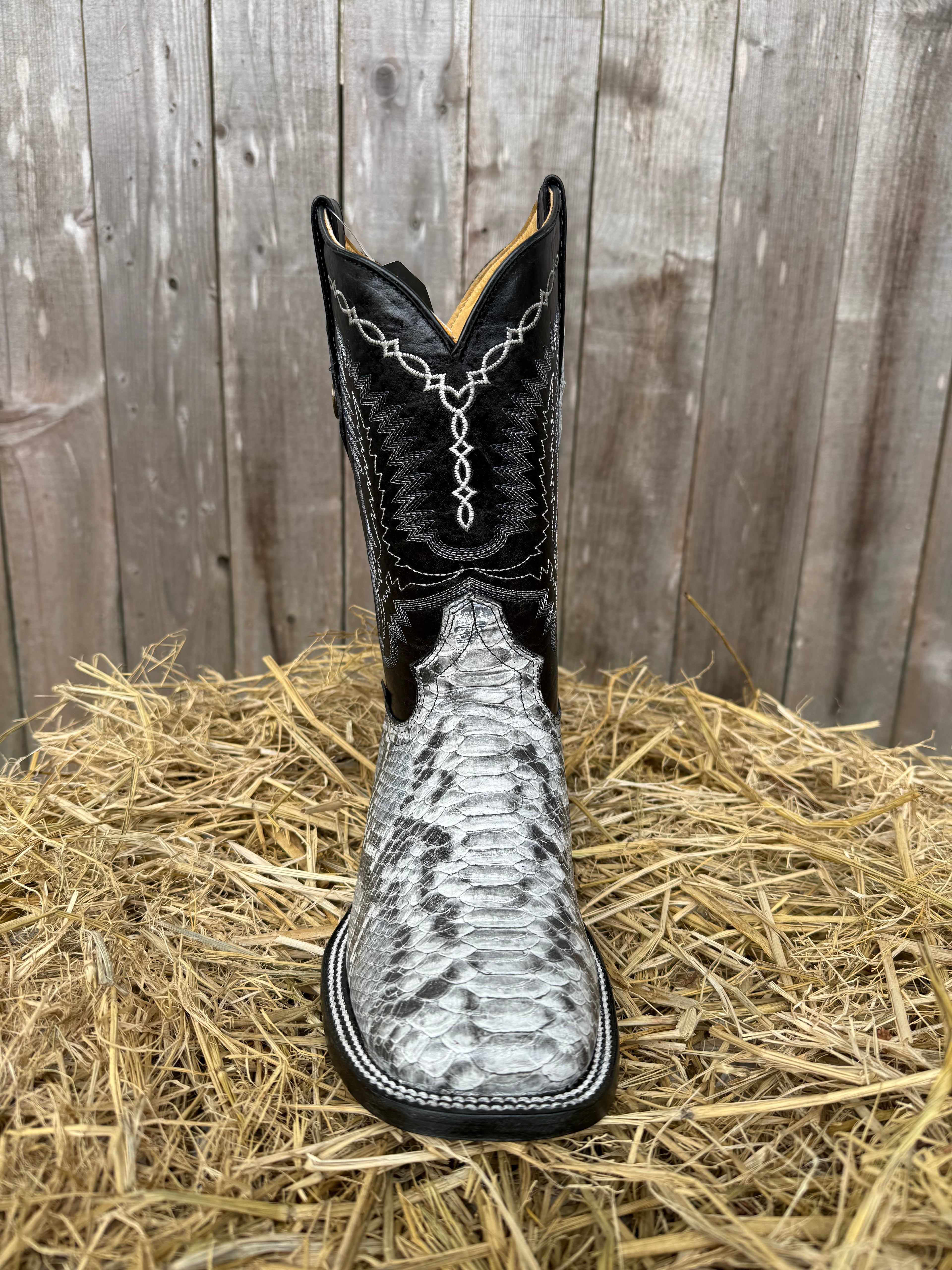 Chaparral Men's Python Print Square Toe Western Boots