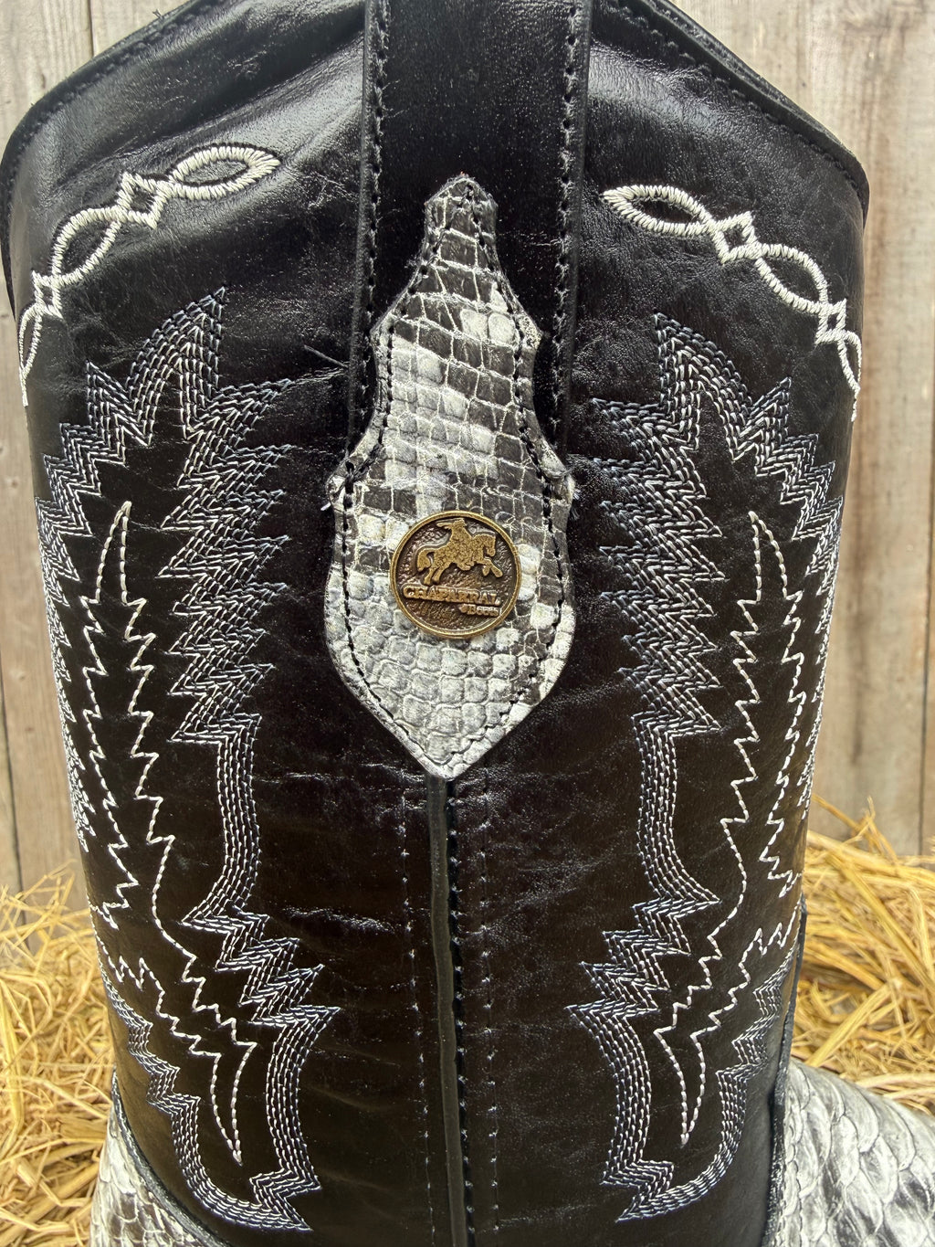 Chaparral Men's Python Print Square Toe Western Boots