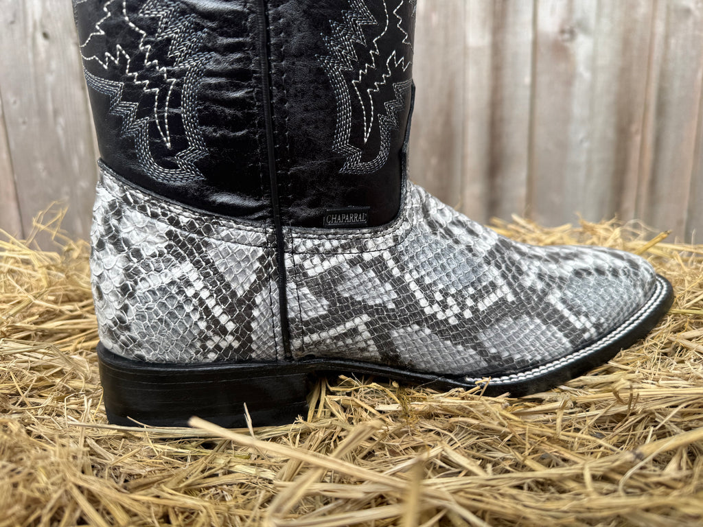 Chaparral Men's Python Print Square Toe Western Boots