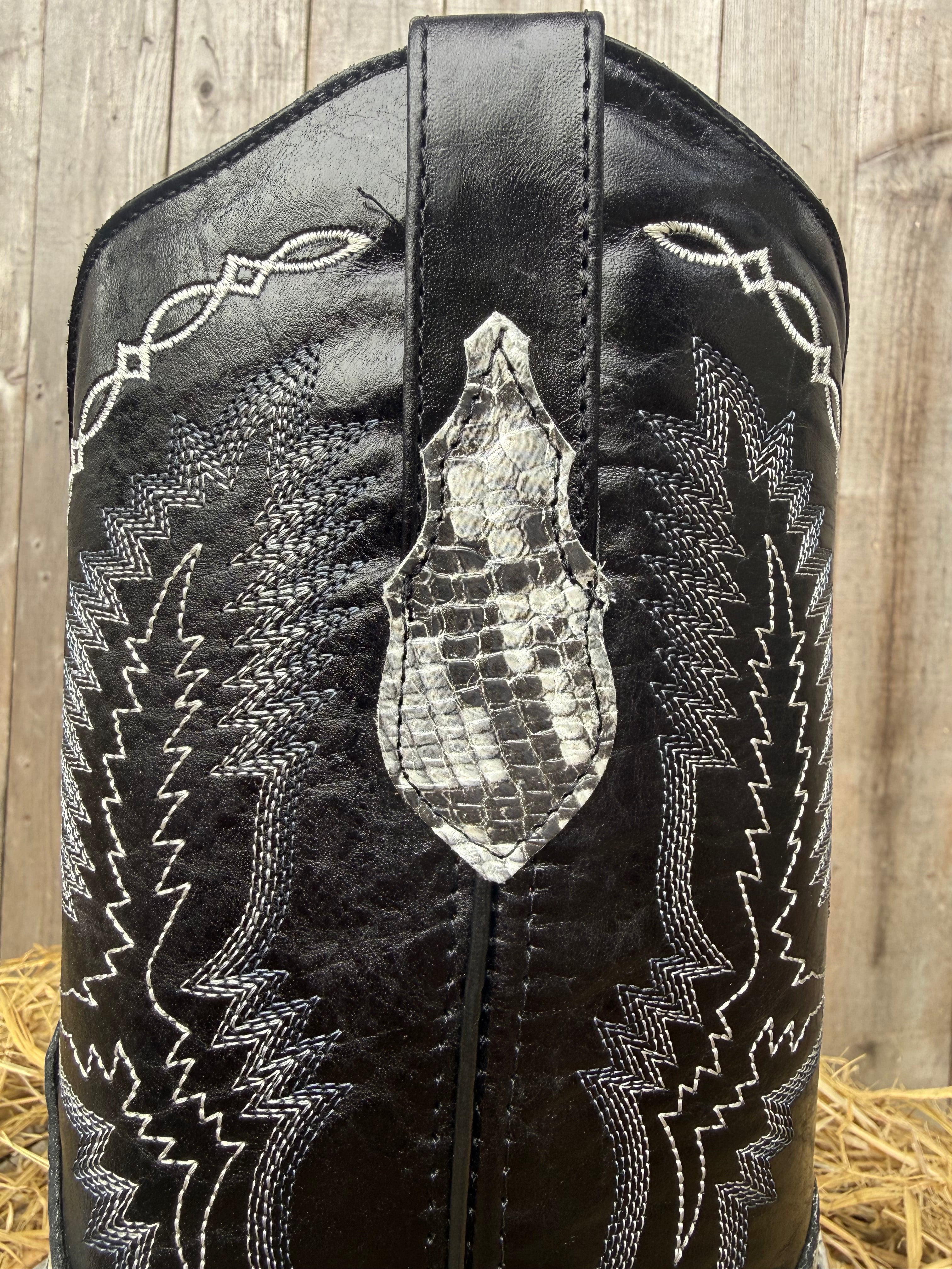 Chaparral Men's Python Print Square Toe Western Boots