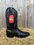 Frontera Men's Black Imitation Crocodile Print Round Toe Western Boots