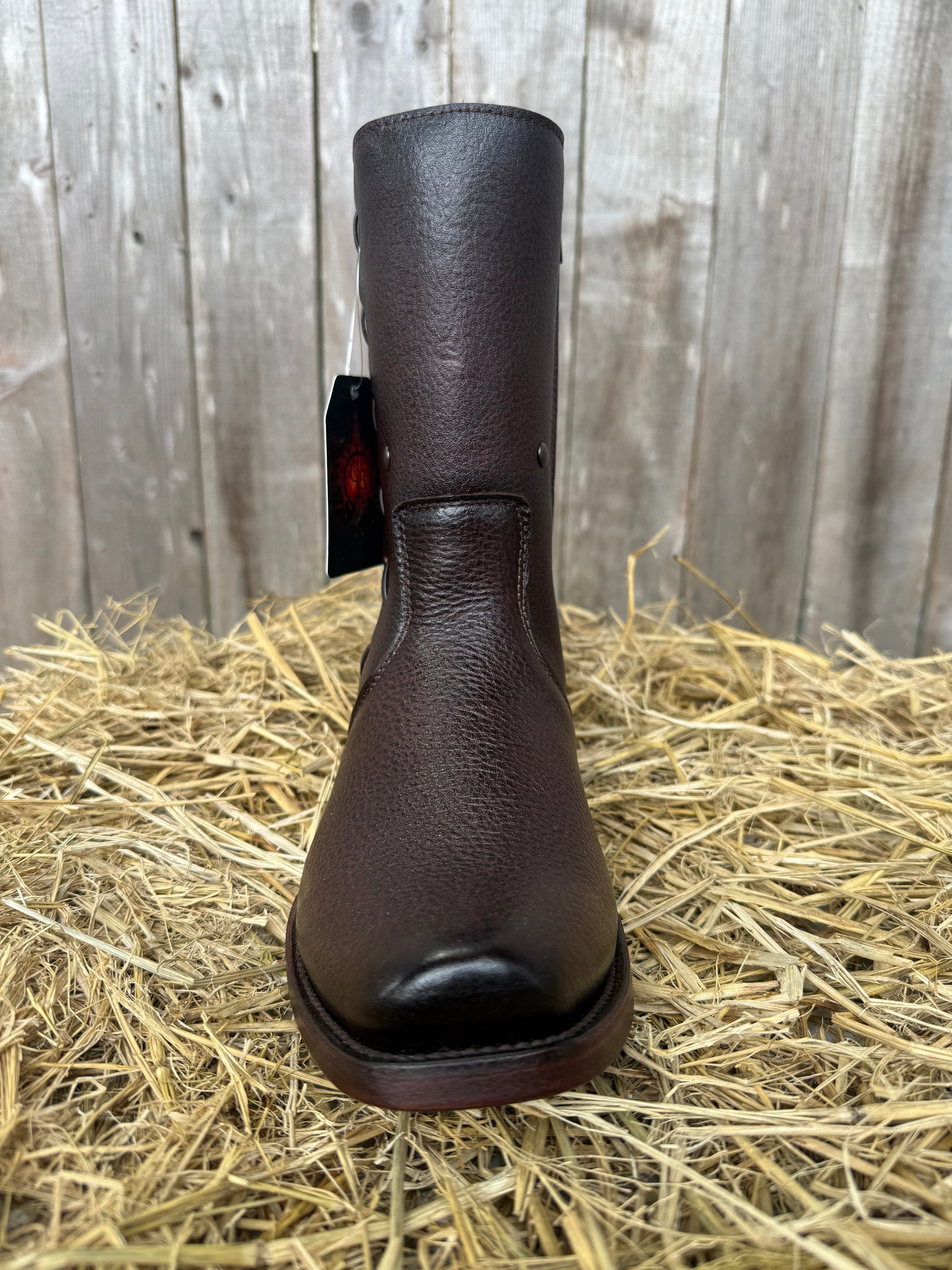 Chaparral Men's Brown Vulcano Leather Square Toe Western Boots