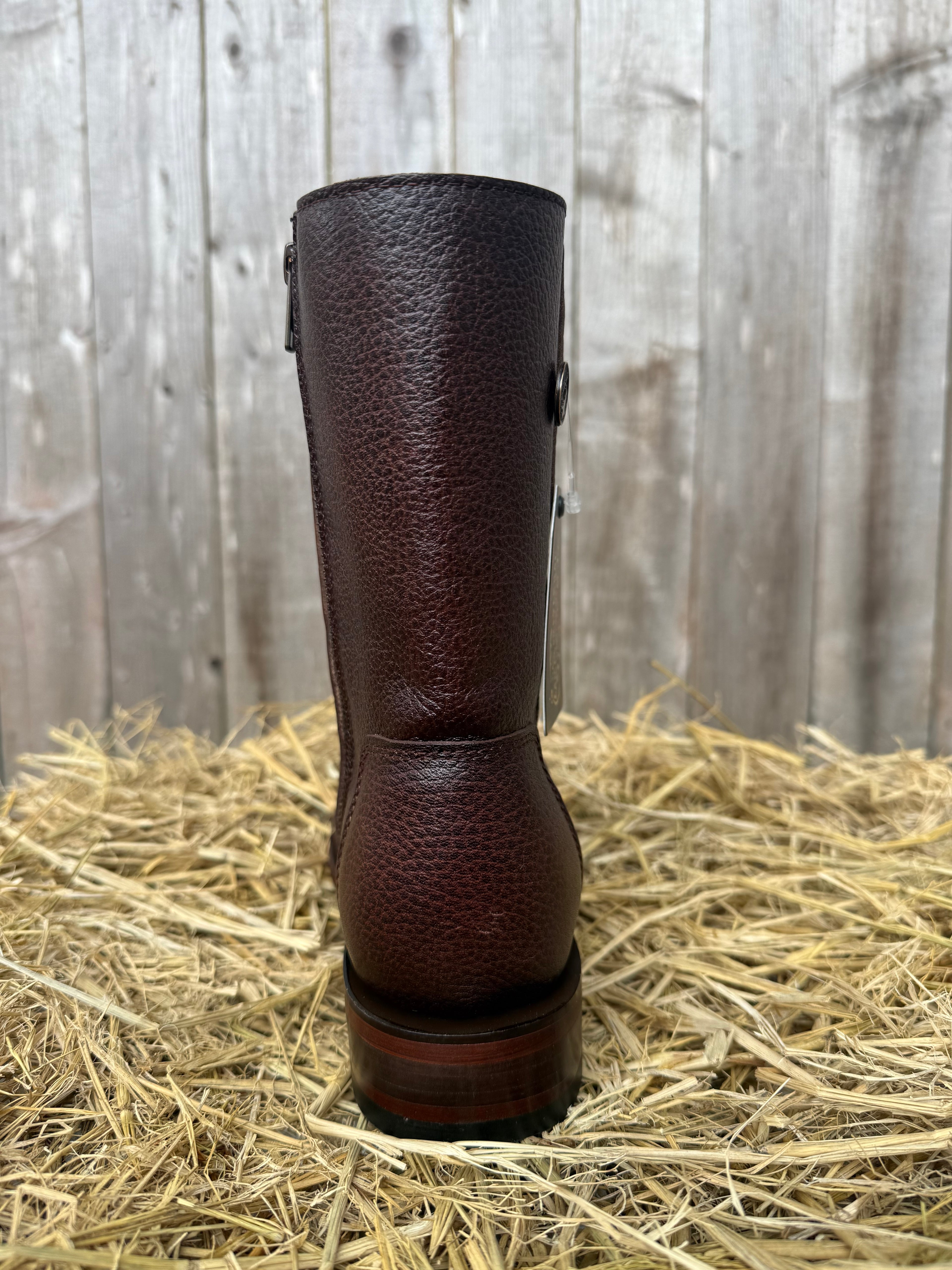 Chaparral Men's Brown Vulcano Leather Square Toe Western Boots