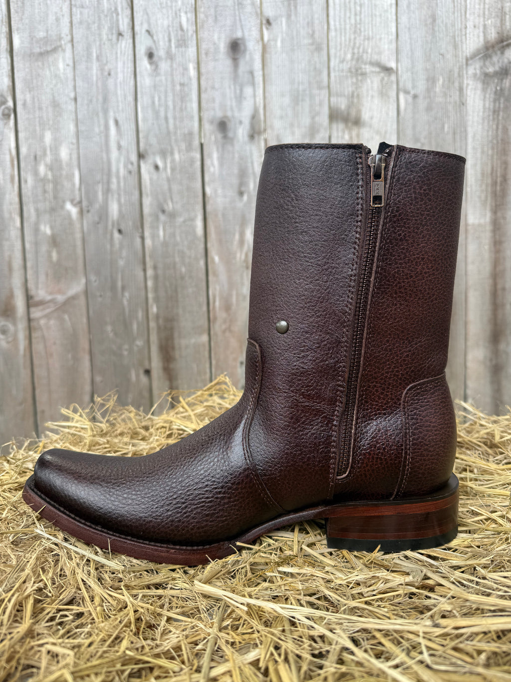 Chaparral Men's Brown Vulcano Leather Square Toe Western Boots