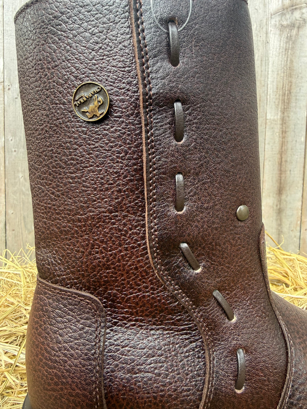 Chaparral Men's Brown Vulcano Leather Square Toe Western Boots