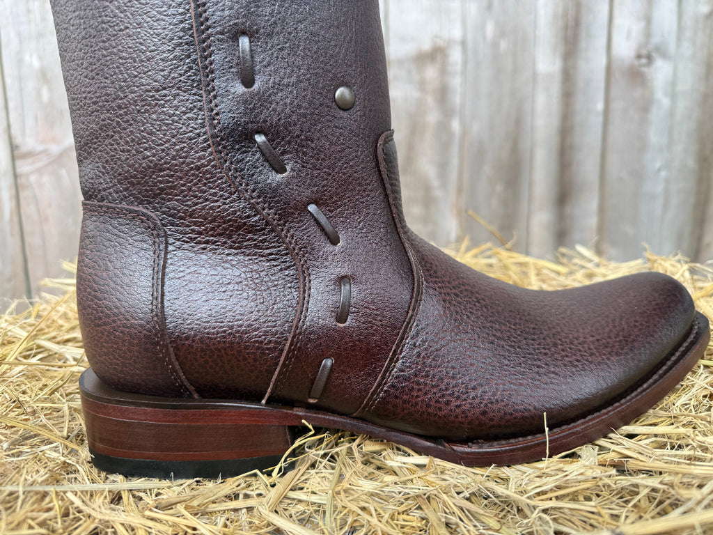 Chaparral Men's Brown Vulcano Leather Square Toe Western Boots