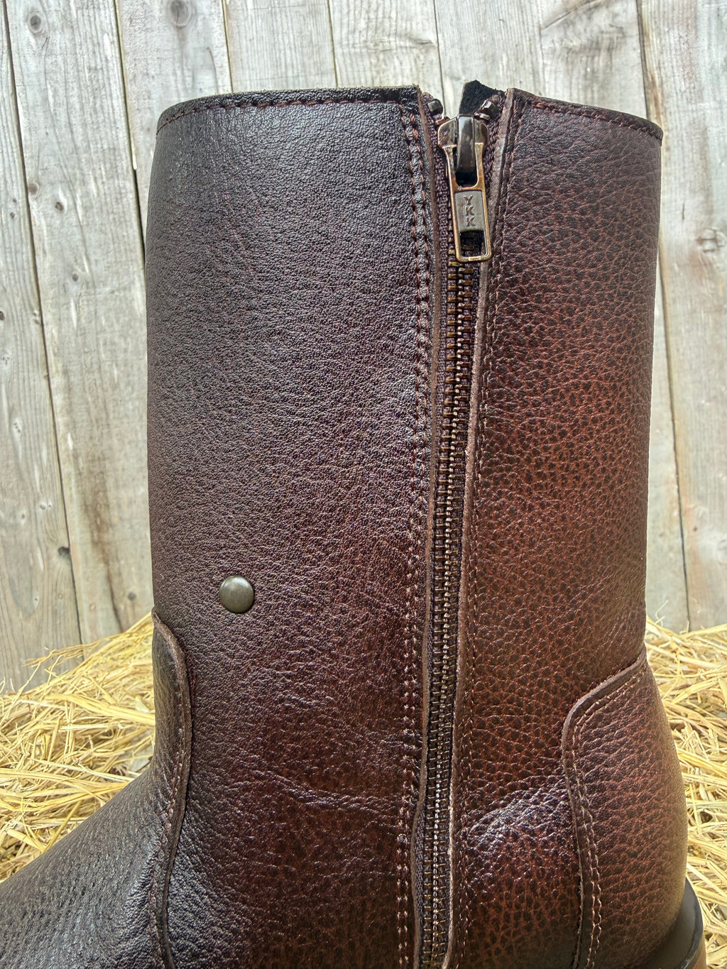 Chaparral Men's Brown Vulcano Leather Square Toe Western Boots