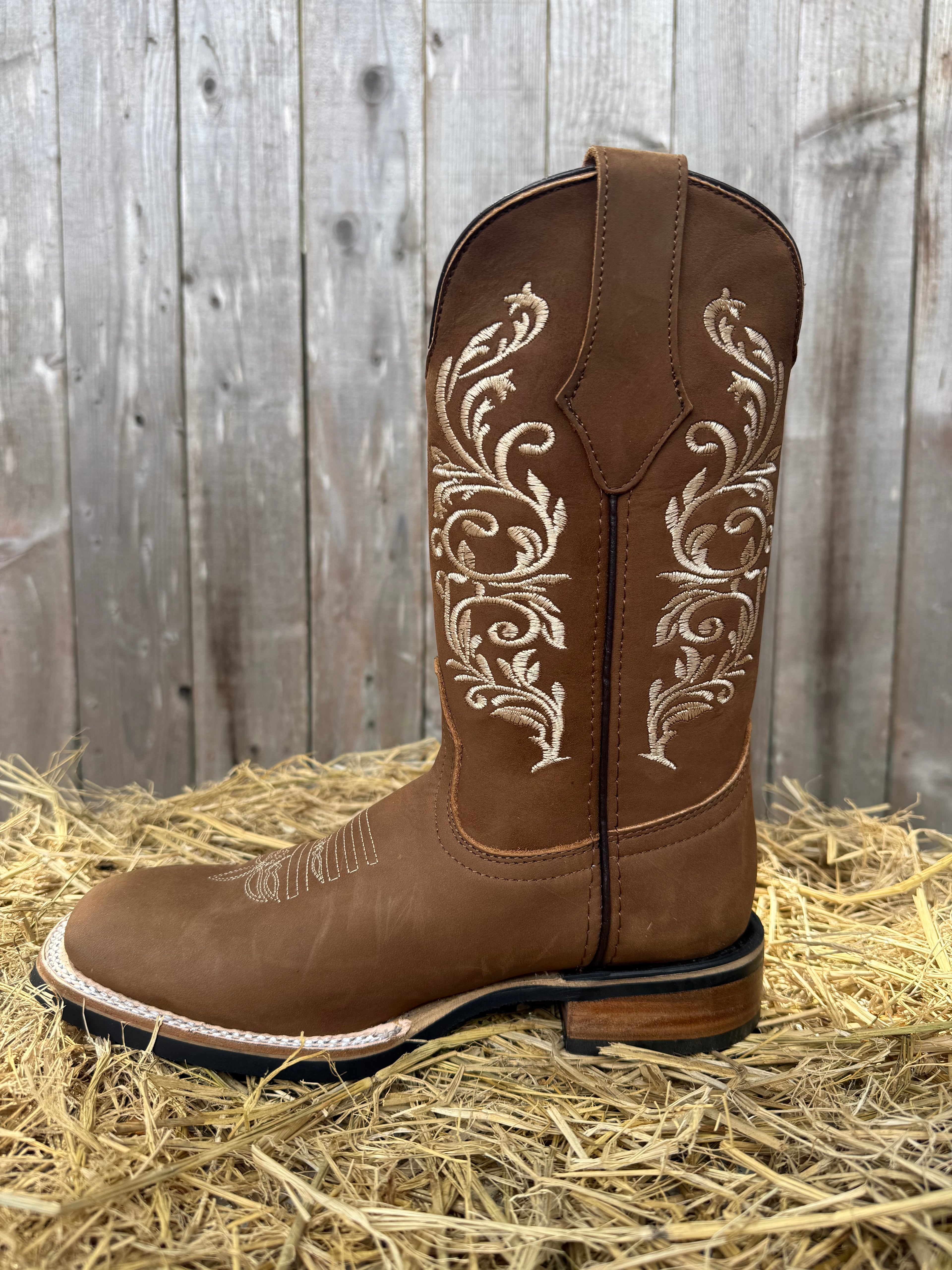 Chaparral Women's Tan Embroidered Square Toe Western Boot