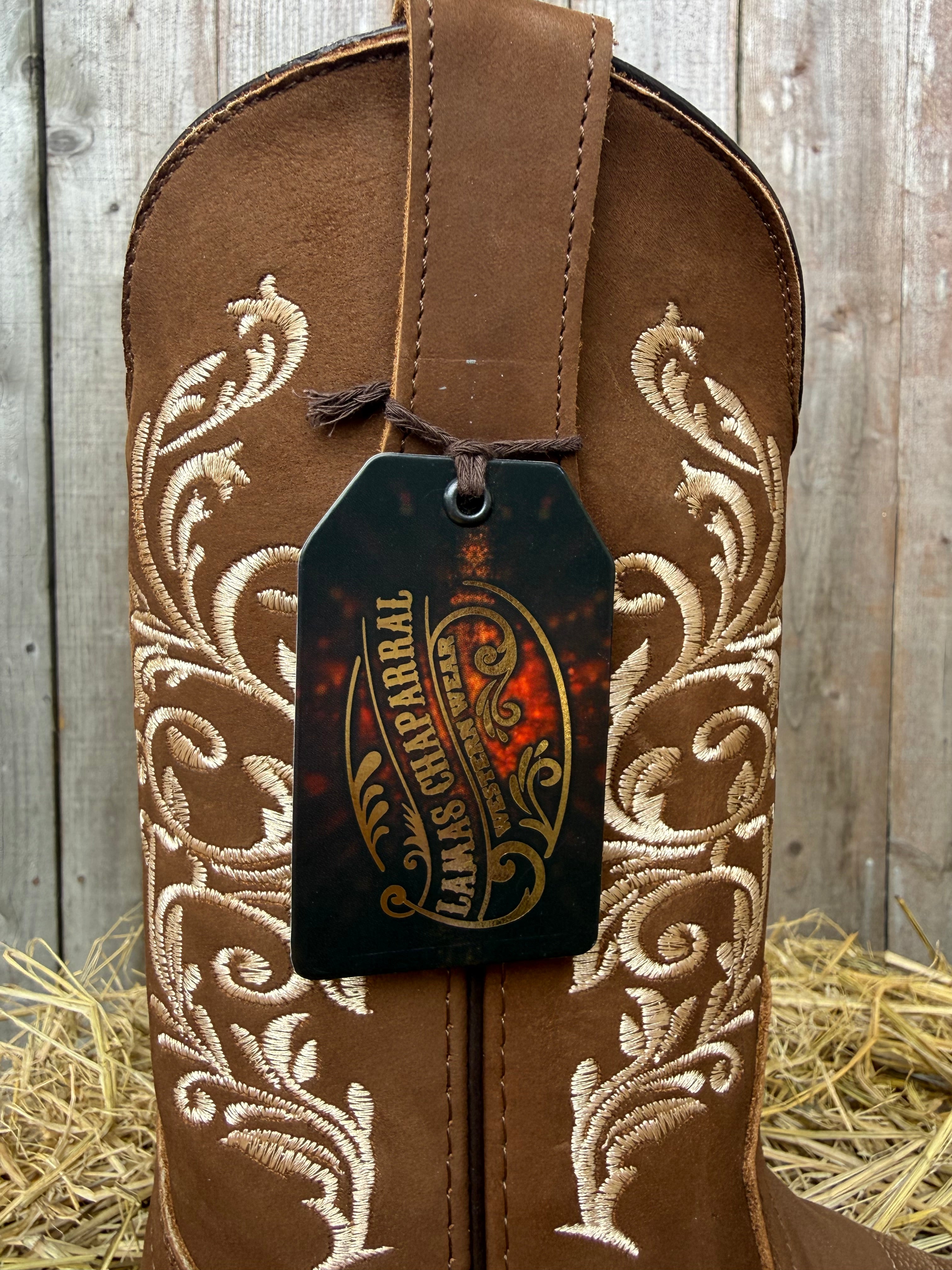 Chaparral Women's Tan Embroidered Square Toe Western Boot