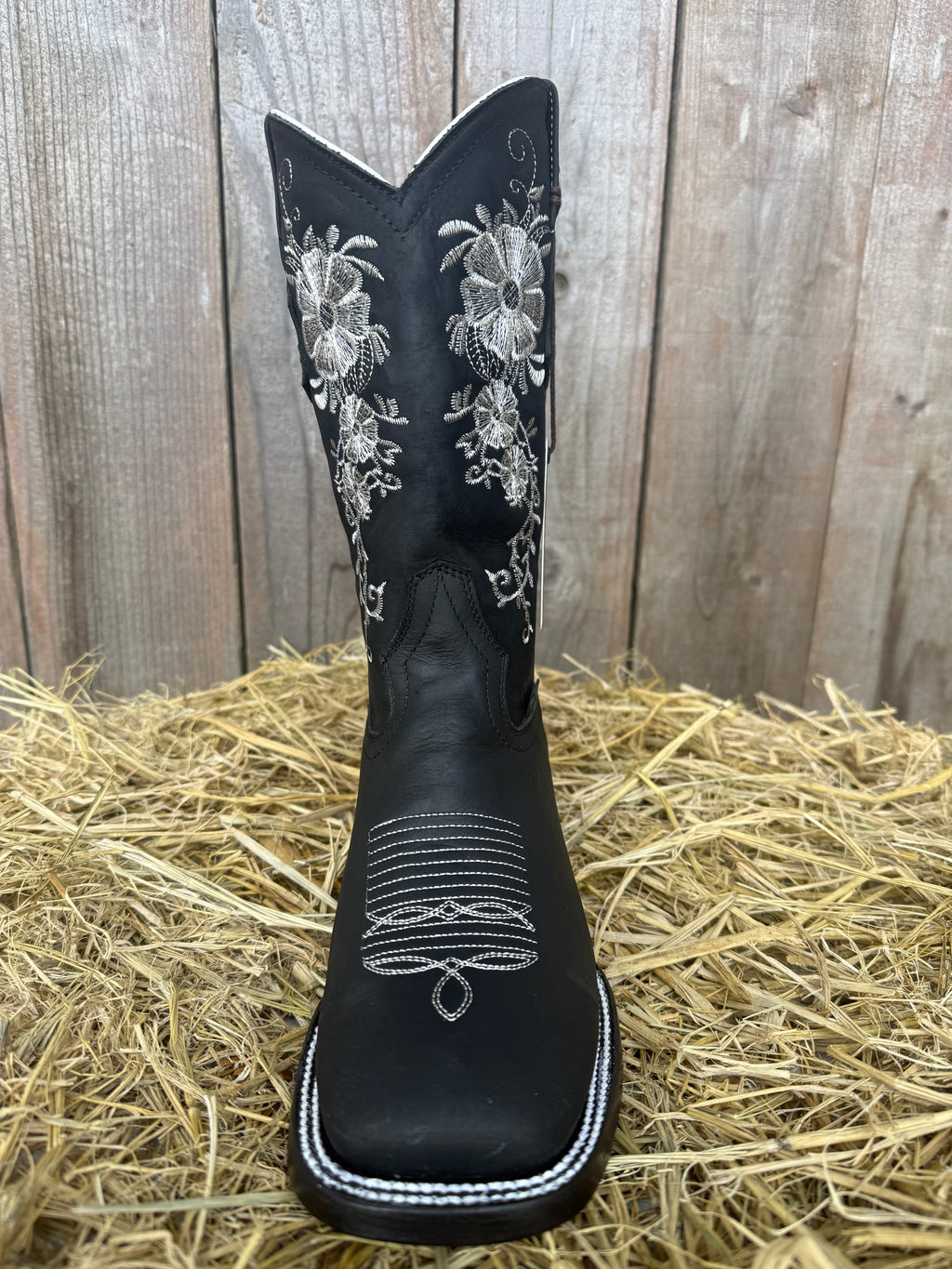 Chaparral Women's Black Embroidered Square Toe Western Boots