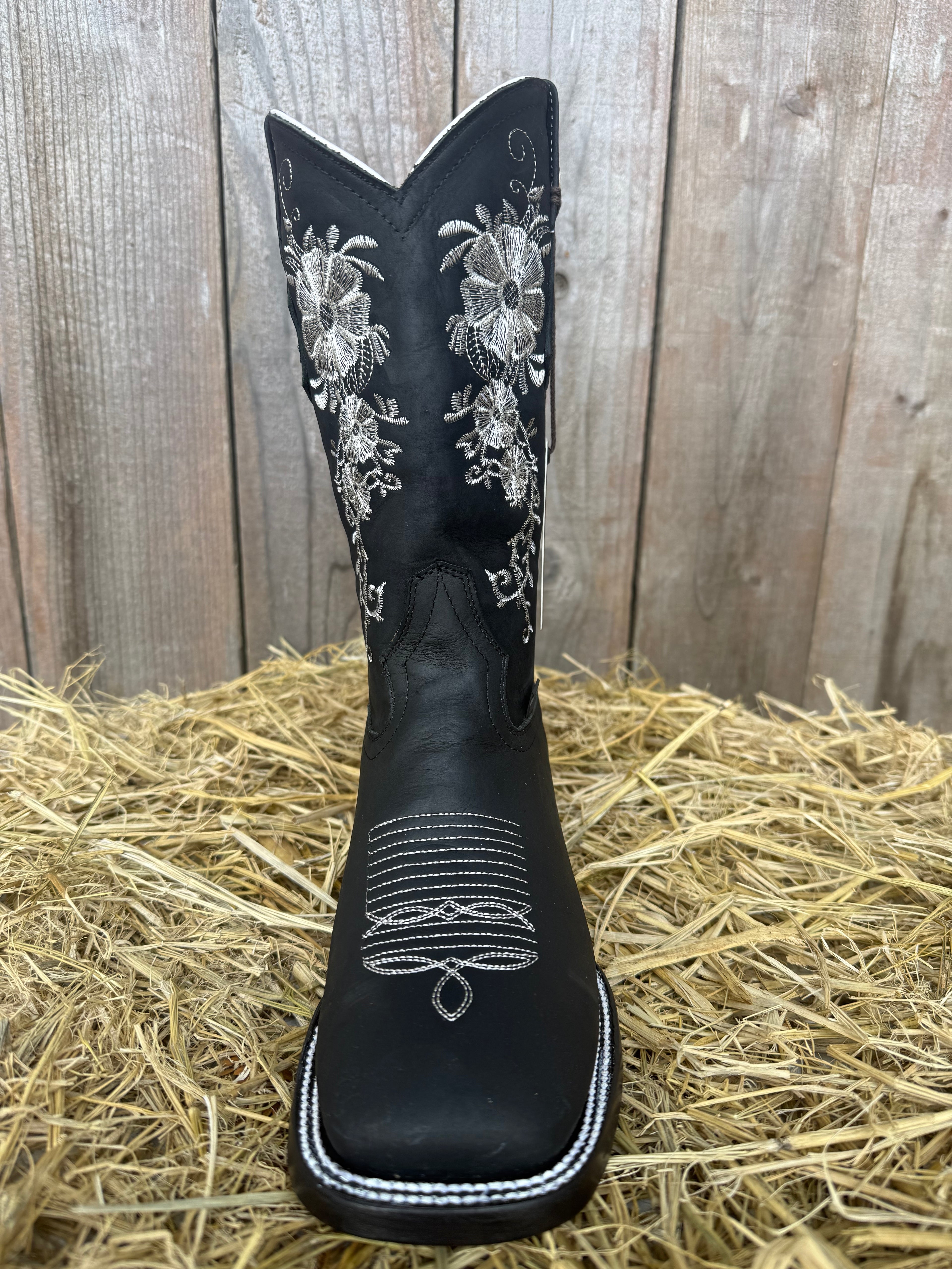 Chaparral Women's Black Embroidered Square Toe Western Boots