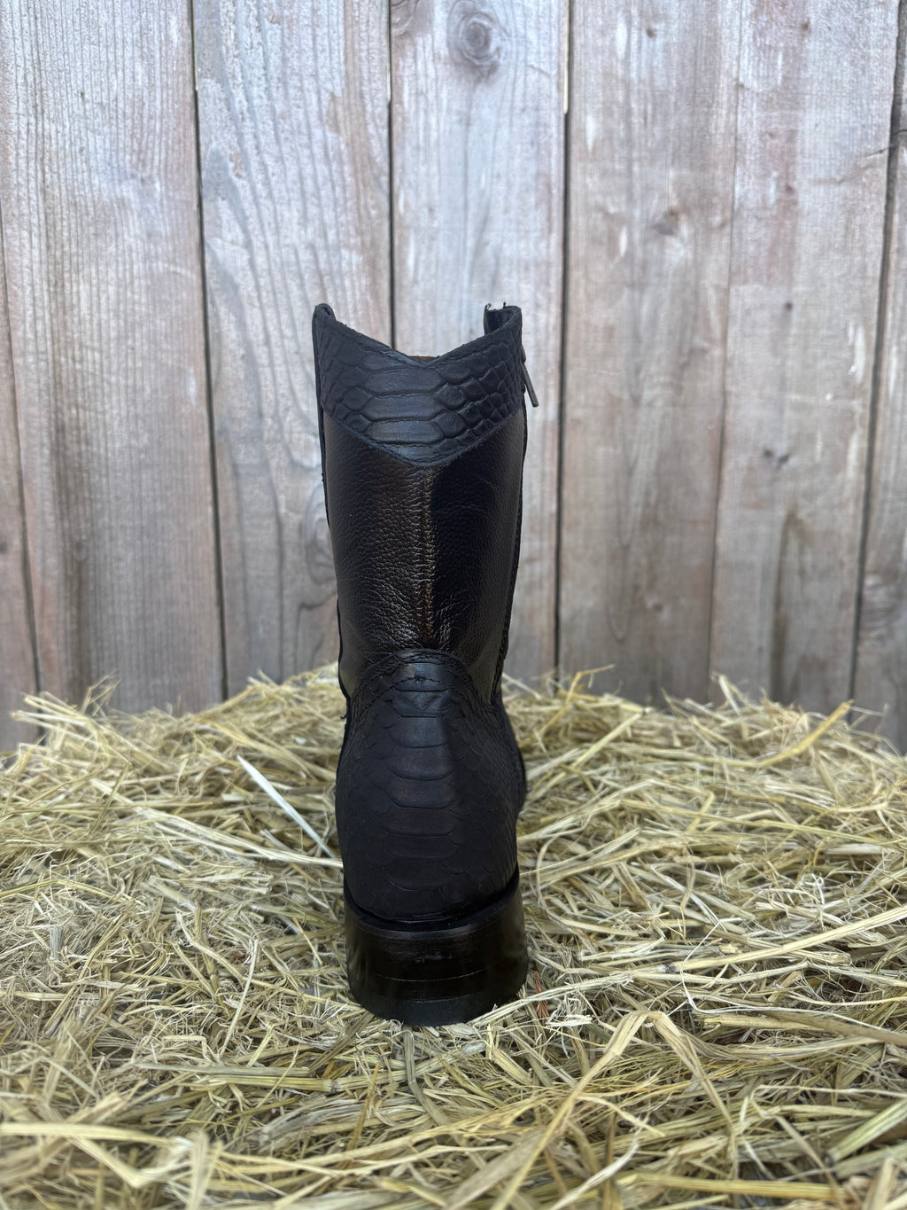 Chaparral Men's Black Python Print Square Toe Western Boots