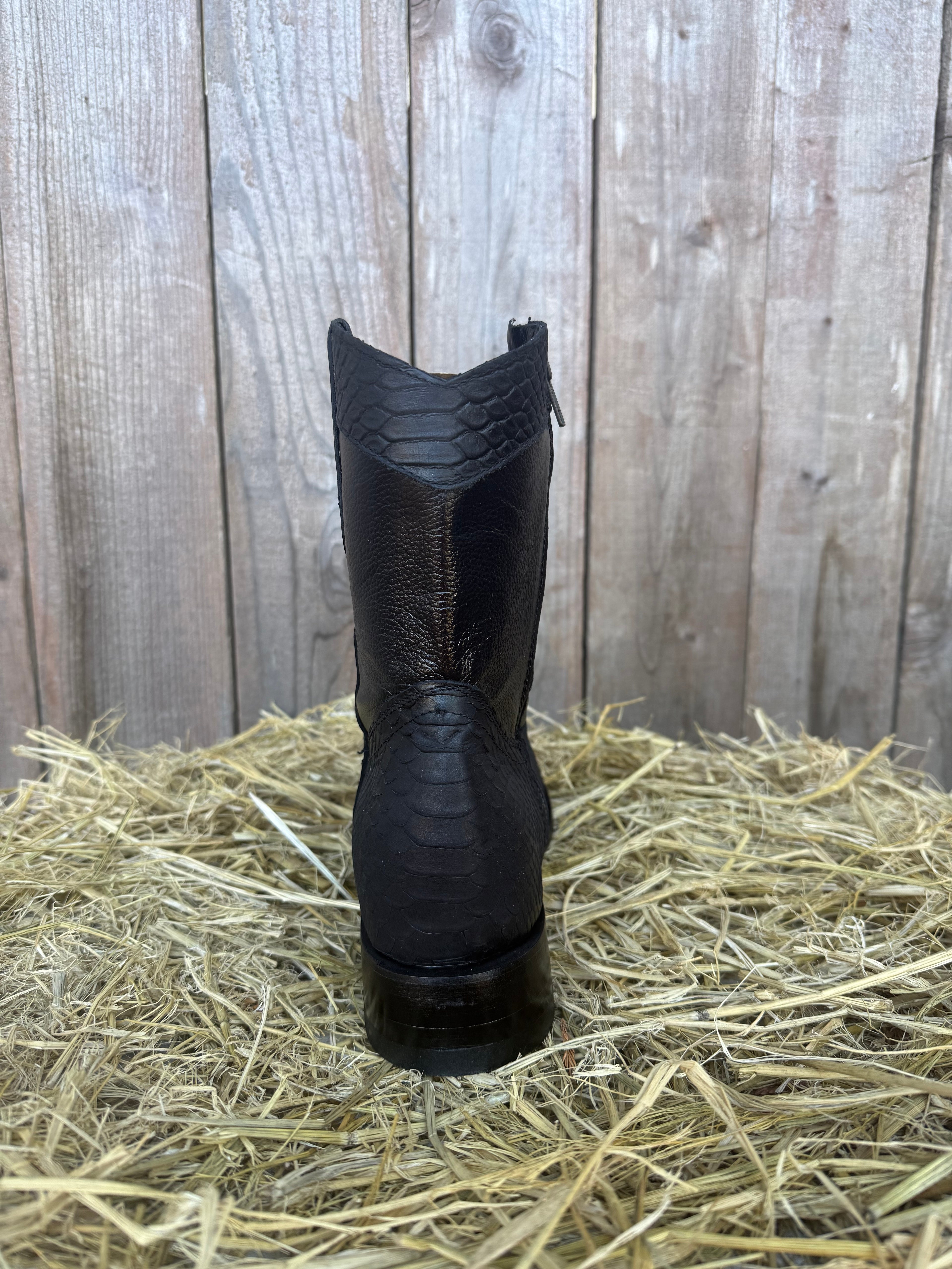 Chaparral Men's Black Python Print Square Toe Western Boots