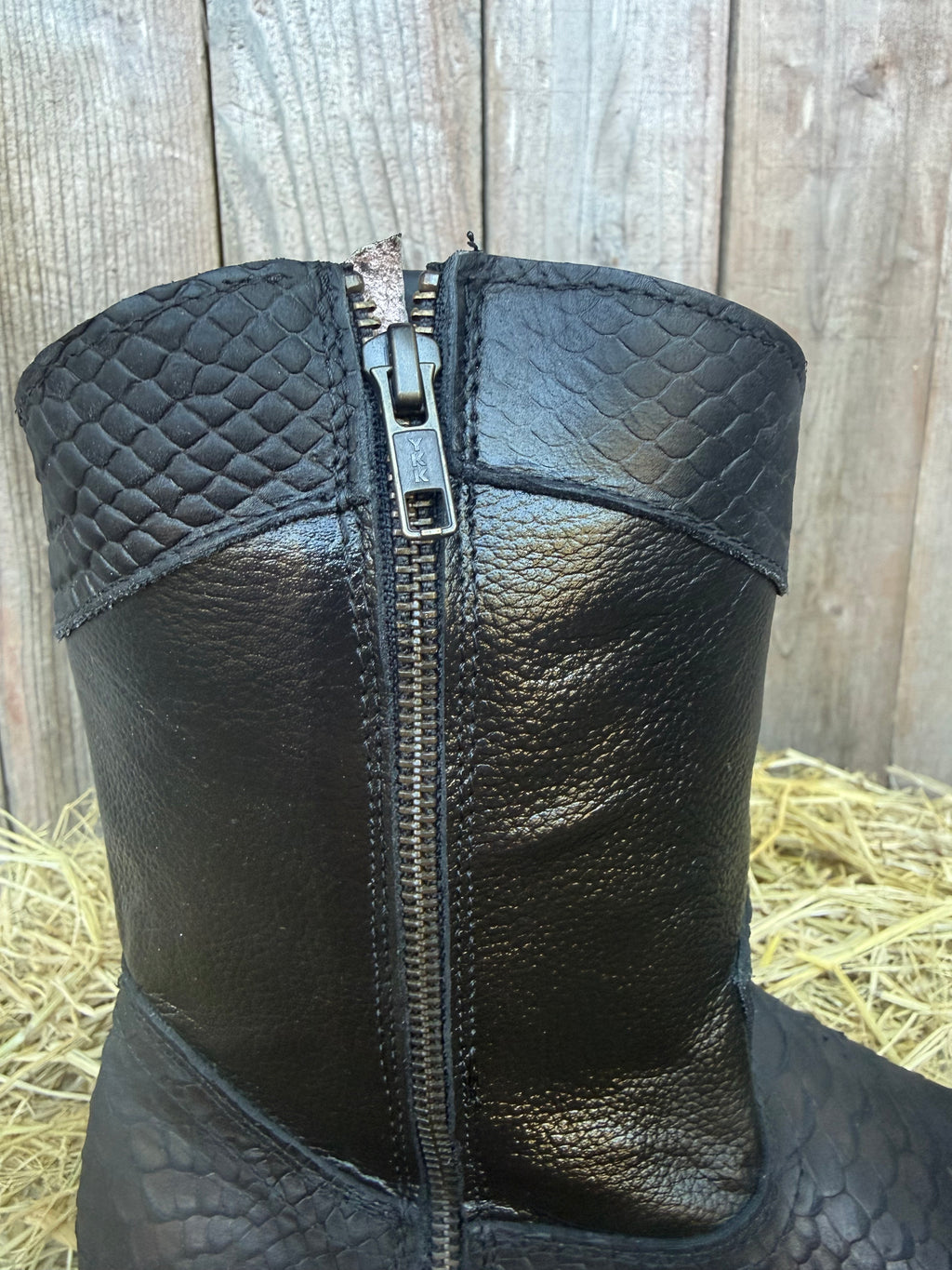 Chaparral Men's Black Python Print Square Toe Western Boots